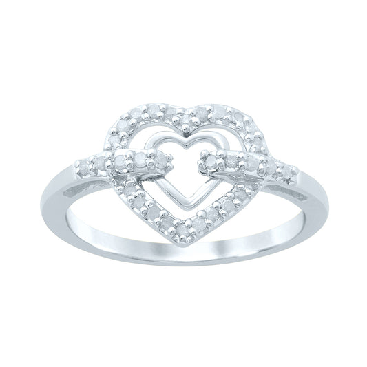 925 SS 0.18-0.22CT D-LADIES RING "HEART"